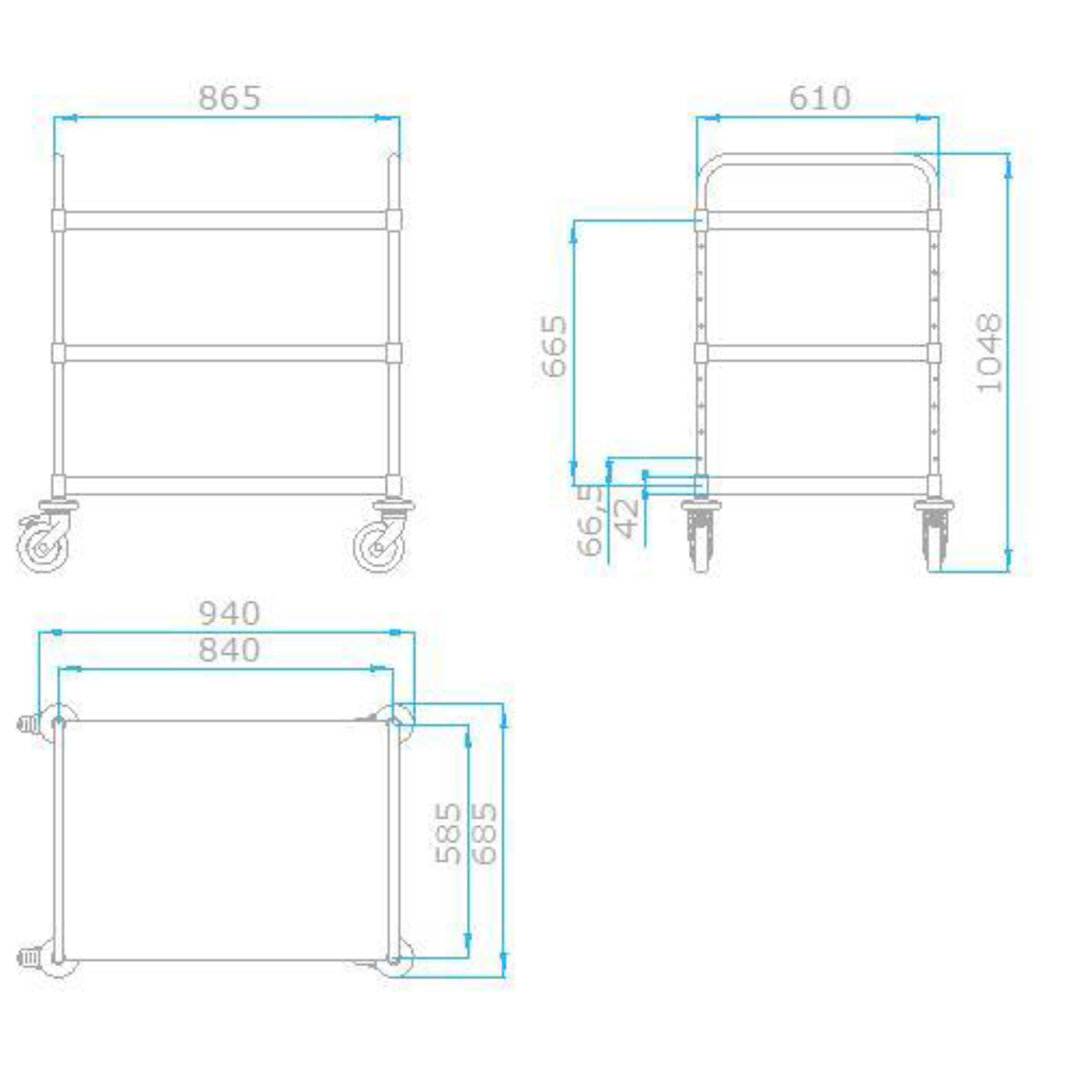 VarioCart 3 Borde 800x600 mm VC 8x6/3