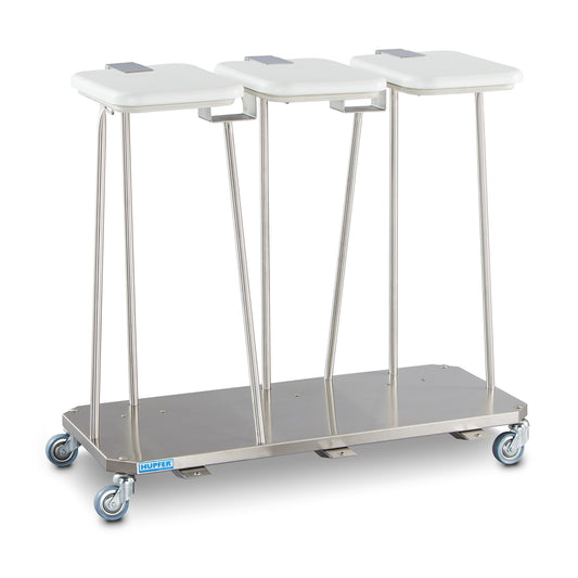 Wäsche- und Abfallsammler, 3-fach mit Deckel SWAF-3