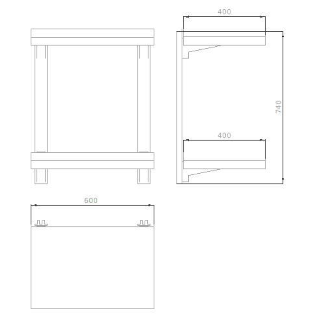 Wandbord aus Edelstahl 600x400 mm